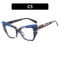 Modische Cat-Eye-Brille aus TR90 in blauem Schildpattmuster, Farbvariante C5 - Blaue Schildpatt (C5) / Blaulichtschutz