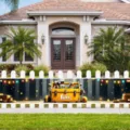 Father's Day outdoor decorative banner with yellow toolbox print and festive lights for fence - Tool Box Print / 30x120cm