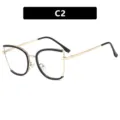 Stylish black and gold cat-eye anti-blue light glasses frame for women high-end design - Black Gold Style (TR5070) / Bright Black