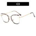 Fashionable cat-eye glasses frame with tortoiseshell pattern and gold temples, C3 variant - Tortoiseshell Style (TR5070) / Tortoise Shell