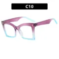 Fashionable oversized square glasses frame featuring purple to blue gradient finish C10 - Purple Blue / Clear Lens (C10)
