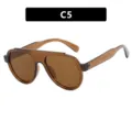 Pilotensonnenbrille in transparentem Braun mit gelbbraunen Gläsern, Farbcode C5 - Dunkeltee Rahmen Tee Gläser