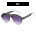 Stilvolle Pilot-Sonnenbrille mit grauem Rahmen und lilafarbenen Verlaufsgläsern - Verlaufsgrau Rahmen Grau Gläser