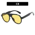 Trendige Flieger-Sonnenbrille mit schwarzem Rahmen und gelben Gläsern SKU C8 Modell - Glänzend Schwarz / Orangene Gläser