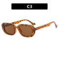 Retro square small frame sunglasses with leopard print and brown lenses for women - Tortoise Frame Tea Lens