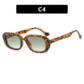 Retro rectangular tortoise shell sunglasses for women with green lenses, C4 variant - Tortoise Frame Double Green Lens