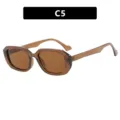 Gafas de sol retro cuadradas marrones con montura hexagonal pequeña en color C5 - Montura Té Oscuro Lentes Té