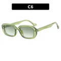 Elegantes gafas de sol retro cuadradas con montura verde translúcida y lentes degradadas - Verde Oliva Verde Degradado