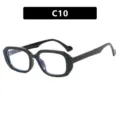 Gafas de sol retro negras de montura cuadrada pequeña para mujer, pantalla SKU modelo C10 - Negro Brillante Lente Transparente