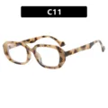 Gafas de sol retro de montura cuadrada pequeña con elegante patrón de carey, modelo C11 - White flakes