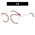 Stylish cat-eye blue light blocking glasses in gold and red tortoise finish C4 - Red Tortoiseshell Style (TR5070) / Red and Tortoiseshell