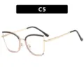 Cat eye anti-blue light glasses frame in C5 black and gold finish - Black to Pink Gradient
