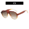 Oversized ladies aviator sunglasses featuring stylish brown gradient lenses and frames - One Size / Gradient Tea