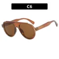 Classic aviator sunglasses featuring translucent brown frames and protective tinted lenses - One Size / Transparent Tea Frame Tea Lens
