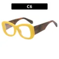 Gafas de montura amarilla gruesa con patillas con estampado de carey en variante C6 - Clear Lens (C6)