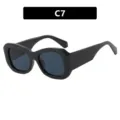Gafas de sol retro con montura negra gruesa y lentes oscuras variante modelo C7 de moda - Lente Gris (C7)