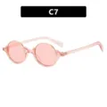 Vintage ronde roze zonnebril voor dames heren retro doorzichtige montuur mode zonnebrillen - Roze Montuur Roze Lens