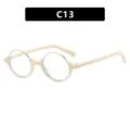 Retro nerd ronde bril in beige met gouden randen, stijlvolle vintage monturen voor dagelijks gebruik. - Beige Heldere Lens