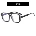 Lunettes de soleil noires carrées à double pont avec verres transparents modèle C10 SKU - Gray and white slices
