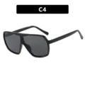 Occhiali da sole a mascherina neri oversize per ciclismo e sport, protezione UV, stile C4 - Occhiali da Sole a Mascherina (C4) / C4-Montatura Nero Lucido Lente Grigia