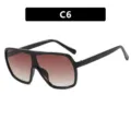 Occhiali da sole da ciclismo stile scudo con montatura nera e lenti sfumate marroni - C6-Montatura Nero Lucido Lente Sfumata Marrone