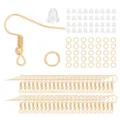 DIY sieradenpakket met gouden oorhaken, buigringen en transparante siliconen oorbelstoppers - 300-delige Set (Haken, Ringen, Achterkantjes) / KC Goud