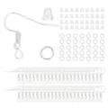 Zilveren sieraden maakset met oorhaken, open buigringen en transparante siliconen achterkant - 300-delige Set (Haken, Ringen, Achterkantjes) / Zilver