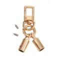 Gouden metalen hardware set voor telefoon koord met karabijnsluiting en connectoren - 4-Delige Set (Gesp+Veerring+Bel+Schroef) / 7.5cm (ai-1 Pak) / Goud