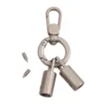 Zilveren metalen telefoonkoord hardware set met karabijnhaak en eindkappen - 3-Delige Set (Gesp+Bel+Schroef) / 7cm (ai-1 Pak) / Mat Zilver