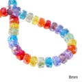 8mm rainbow faceted glass crystal beads strand for DIY jewelry making handmade accessories - Wheel Beads / Dia 8mm 10pcs/Pack / Multicolor