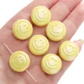 Large 18mm yellow acrylic smiley face beads for DIY bracelet and phone chain making - Round Smile Face / 2 Pieces / Yellow