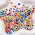 Perles rondes en résine contre le mauvais œil turc colorées pour la fabrication de bijoux DIY - Lot de 25 / 6mm