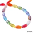 Premium 6x5mm multi-colored faceted glass watermelon beads for DIY jewelry making crafts - Rhombus Rice Beads