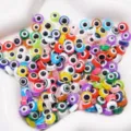 Perles rondes turques mauvais œil colorées pour la création de bijoux DIY - Lot de 25 / 8mm