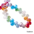 Handmade faceted multicolor glass crystal beads 10x8mm for DIY jewelry crafting - Faceted Teardrop Bead