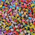 Perles rondes colorées Evil Eye turc pour la fabrication de bijoux artisanaux DIY - Lot de 25 / 4mm