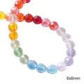 6x6mm multi-colored faceted crystal glass beads for DIY jewelry making accessories - Faceted Strawberry Beads