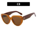 Stijlvolle cat eye zonnebril voor dames met amberkleurig montuur en bruine glazen - Jelly Thee Frame Thee Lenzen