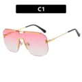 Gafas de sol cuadradas sin montura con lentes degradadas rosa, variante C1 de moda - Montura Cuadrada (90028) / C1 Rosa Degradado