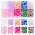 Set of colorful 3mm DIY seed beads with 10g per color shown in a plastic storage box - 10 Grids Box / 3mm / Transparent Frosted