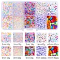 Detailed macro view of DIY bead kit containing colorful seed beads and letter beads with sizes - 10-Compartment Pack / Seed Beads & Letter Beads Series