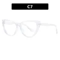 Modieuze transparante cat-eye brilmontuur met blauw licht blokkerende glazen - Transparant Wit Montuur Heldere Glazen (5605)