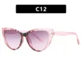 Modieuze roze cat-eye brilmontuur anti-blauw licht variant C12 met gradiënt glazen - Roze Schildpad Roze Grijs Glazen (5605)