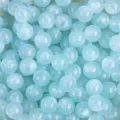 Light blue acrylic mermaid iridescent round beads for DIY handmade crafts - Lake Blue
