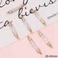 Irregular freshwater pearl bar pendants with gold-plated double loops - Long Irregular Style (BTA194/BTA193) / 1 Piece/Pack (Length 25-40mm)