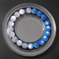 UV-lichtreaktive Kunstharz-Rundperlen in Blau und Weiß für DIY-Schmuckherstellung - Blau UV Wechsel Eis Mondstein (BSB154) / 10er Pack / Blau