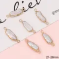 Natural freshwater baroque pearl pendant with gold double loops for DIY jewelry, 21-28mm size - Irregular Baroque Style / 1 Piece/Pack (Length 21-28mm)