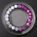 UV-lichtreaktives Kunstharzperlenarmband mit lila Farbverlauf für DIY-Schmuckzubehör - Rose UV Wechsel Eis Mondstein (BSB154) / 10er Pack / Fuchsia