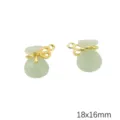 Elegant faux jade lucky bag pendant in light green with gold alloy accent, 18x16mm size - Bowknot Lucky Bag / 2 Pieces/Pack