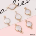 Irregular 11mm natural freshwater pearl charms with double gold loops for jewelry making - Flat Waterdrop Double Hole Style / 1 Piece/Pack (Width 11mm)